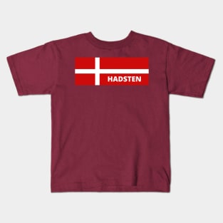 Hadsten Denmark in Danish Flag Kids T-Shirt